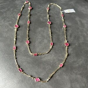 Kendra Scott Yazmin Gold Long Necklace in Berry Mix